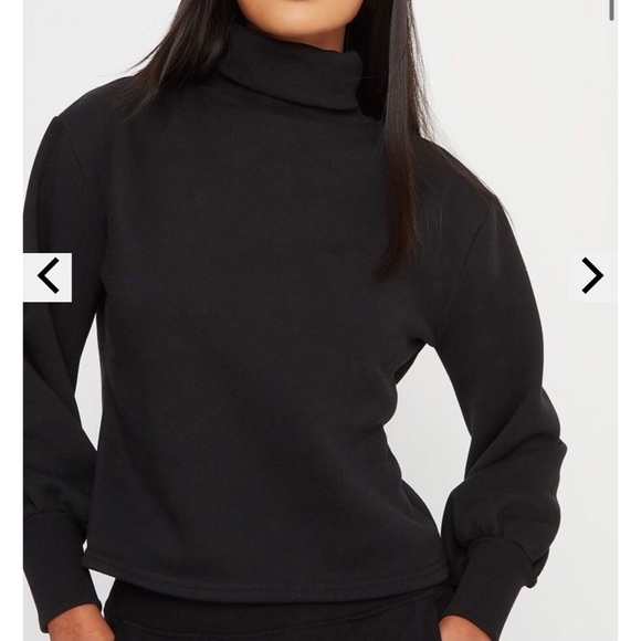 Bubble Sleeve Turtle Neck with Fleece Lining - Picture 2 of 16